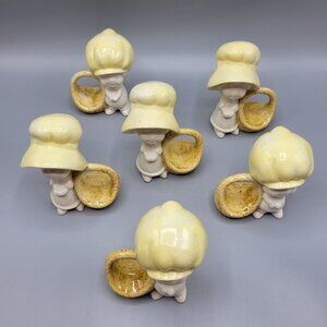 Vintage Porcelain Holly Hobbie Napkin Holders Ceramic Figurine Set Of 6
